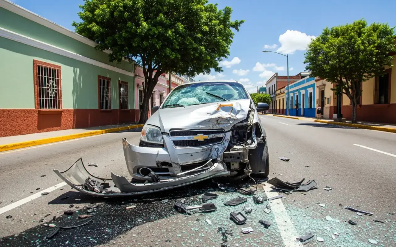 Accidentes y seguridad vial en Venezuela Accidentes y seguridad vial en Venezuela: Vista de un vehículo siniestrado, resaltando la urgente necesidad de prevención